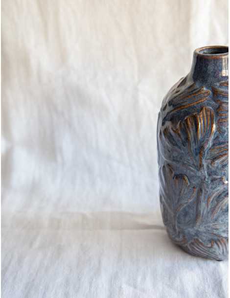 Jarrón de cerámica Gingko Blue