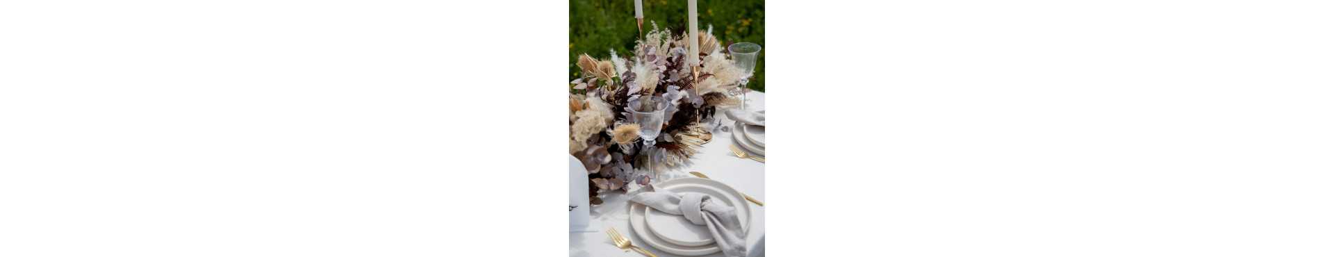 ▷ Decoración de mesas con Flores Secas para bodas | Bahay BCN
